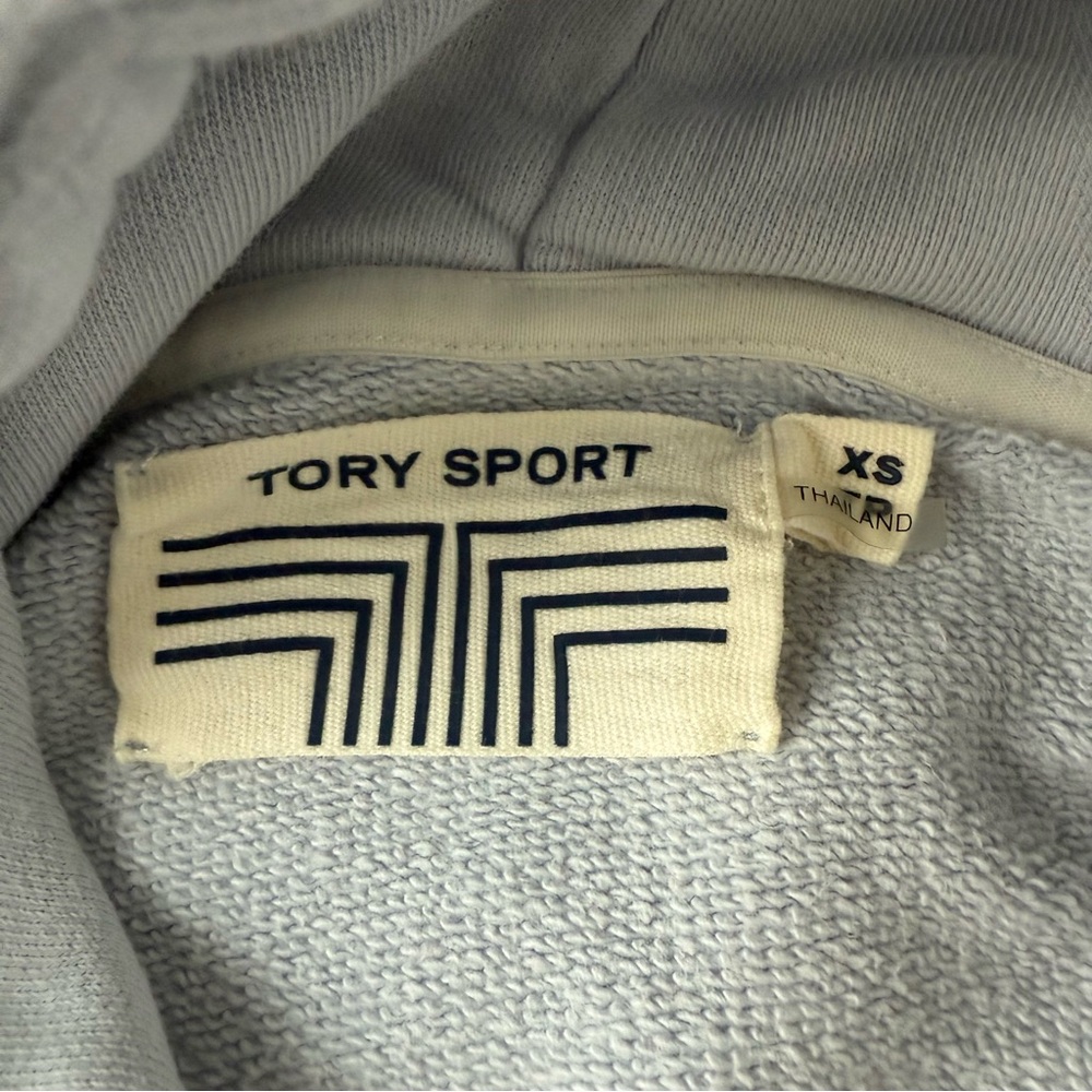 Tory Sport French Terry Chevron Hoodie Light Sky Blue Cotton Small - Picture 5 of 5